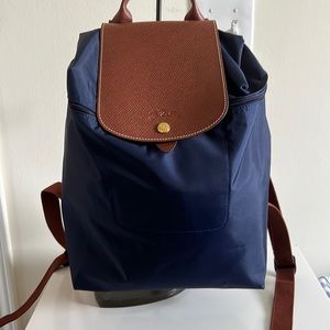 Longchamp Large Le Pilage Backpack- Navy